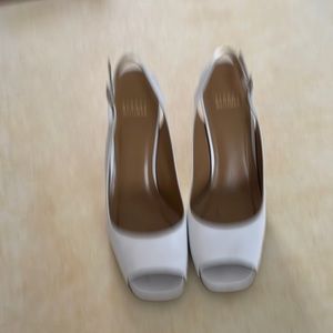 White Stuart Weitzman sling  back